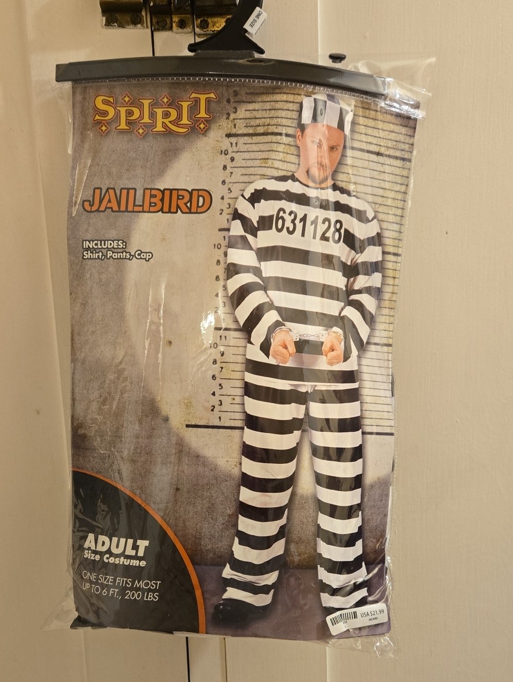 Spirit Mens Jailbird Costume Sz OS